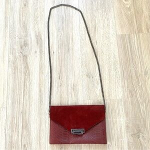 Burgundy Wine Italian Leather Crossbody Chain Bag